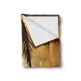 thumbnail image 2 of Ocean Soft Flannel Fleece Throw Blanket, Sunset on the Beach of Caribbean Sea Waves Coast with Palm Tree, Cozy Plush for Indoor and Outdoor Use, 50" x 70", Dark Orange Baby Blue, by Ambesonne, 2 of 5