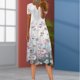thumbnail image 4 of Lady Midi Dress Lace Spliced ​​V-Neck Mujer Vestidos sueltos Temperamento Casual FLhrweasw Nuevo, 4 of 9