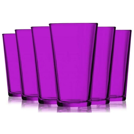 

TableTop King 16 oz Mixing Glasses Round Style Full Accent Pink Set of 6