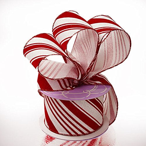 Girls Hair Bow Christmas Red White Green Peppermint Candy Cane