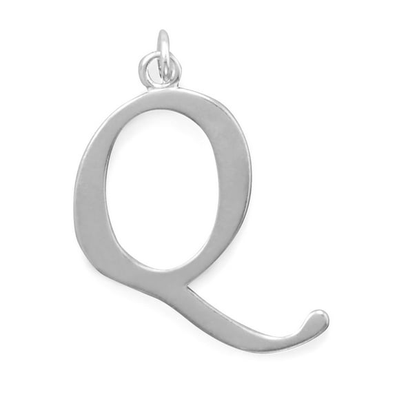 Sterling Silver Alphabet Capital Letter Q Pendant Charm