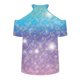 thumbnail image 4 of Tops con estampado de hombros descubiertos de manga corta con cuello en V para mujer Pompotops hkajfhjk466893, 4 of 4
