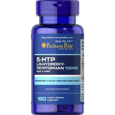 Enteric Coated 5 Htp - Puritan's Pride 5-HTP 100 mg (Griffonia Simplicifolia)-120 Capsules