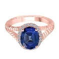 thumbnail image 3 of AoneJewelry 1.95 Carat Sapphire and Diamond Ring In 10K Solid Rose, White & Yellow Gold, 3 of 5