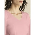 thumbnail image 4 of Moomaya Womens Solid Crop Top, V Neck Puff Sleeves Casual Summer Blouse, 4 of 8