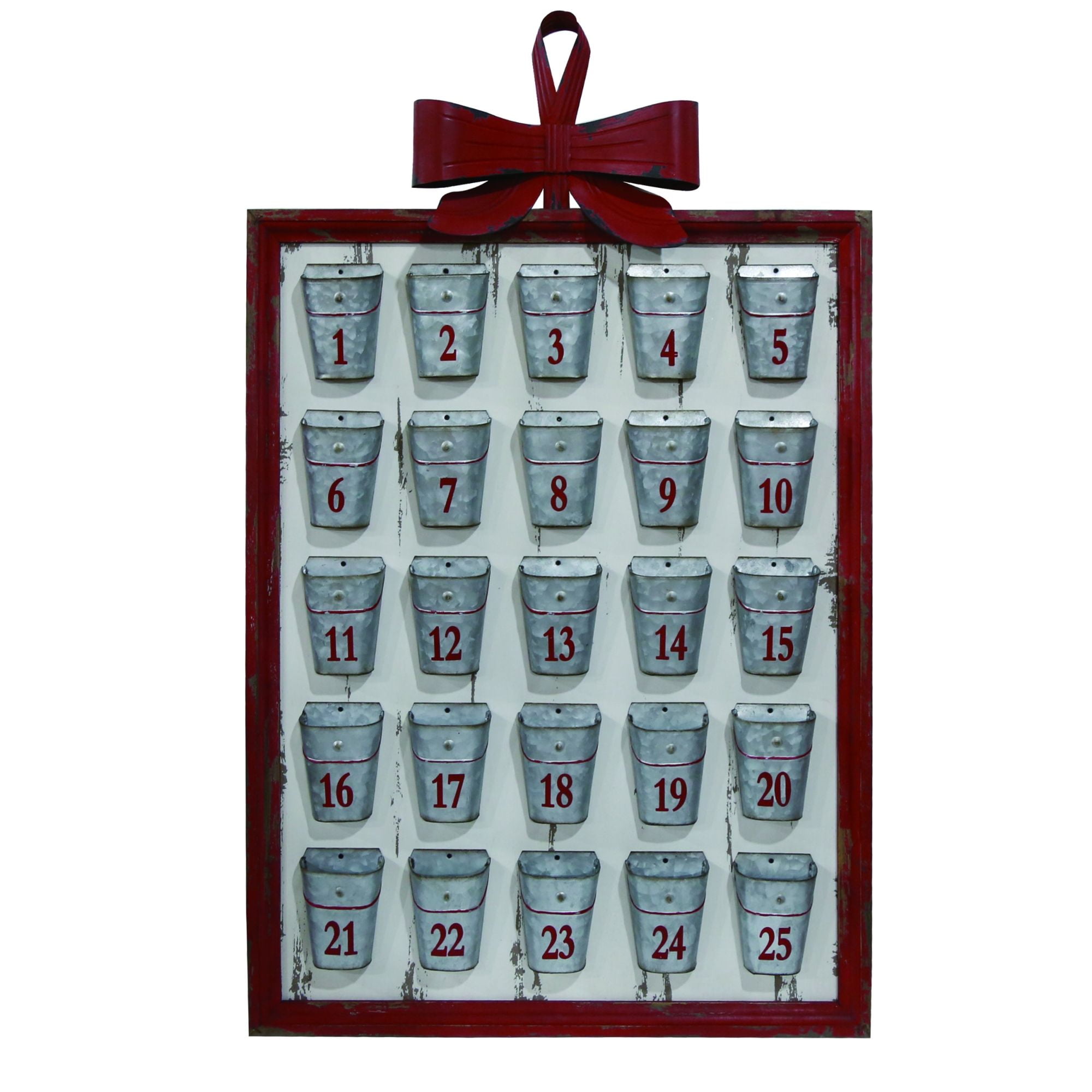 40 Silver Christmas Basket Framed Advent Calendar Walmart Com