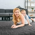 thumbnail image 3 of Homore Cute Fluffy Velvet Carpet Soft Washable Area Rugs for Bedroom/ Living Room Decoration,8'x10',Dark Gray, 3 of 7
