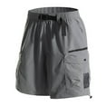 thumbnail image 3 of BiZtdJrK Men Baggy Cargo Shorts Belt Elastic Waist Knee Length Casual Summer Shorts Quick Dry Camping Fishing Shorts with Multi Pockets Dark Gray XXL, 3 of 8