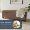 thumbnail image 5 of BELLEZE Storage Ottoman Bench Footstool - Amherst (Rustic Brown), 5 of 7