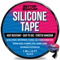 thumbnail image 6 of Rubber Tape Silicone Tape Self Fusing Rubber Grip Tape 1" x 40FT Black Silicone Repair Pipe Tape Electrical Radiator Hose Coax Plumbers Water Seal Stretch, 6 of 37