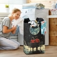 thumbnail image 5 of Yayeee Freestanding Laundry Hamper with Handle Collapsible Large Storage Basket for Clothes, Red Sitting on The Moon, 5 of 7