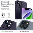 thumbnail image 2 of Liquid Silicone Case for iPhone 14, [True Liquid Silicone] [Anti Fingerprint] 4 Layer Phone Case Protective Cover, Full Coverage Around Camera & Built-in Microfiber, 6.1", Deep Purple, 2 of 14