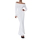 thumbnail image 1 of Gibobby Vestidos de sueter otoño invierno casual cómodo color sólido elegante delgado un hombro vestido(Blanco,M), 1 of 4