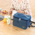 thumbnail image 3 of Portable Lunch Insulation Bag Waterproof Food Ice Pack Thermal Bags (Navy), 3 of 9