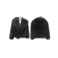 thumbnail image 2 of Female Cropped Faux Fur Jacket Lapel Cardigan Shrug Winter Faux Fur Coat Black L, 2 of 4