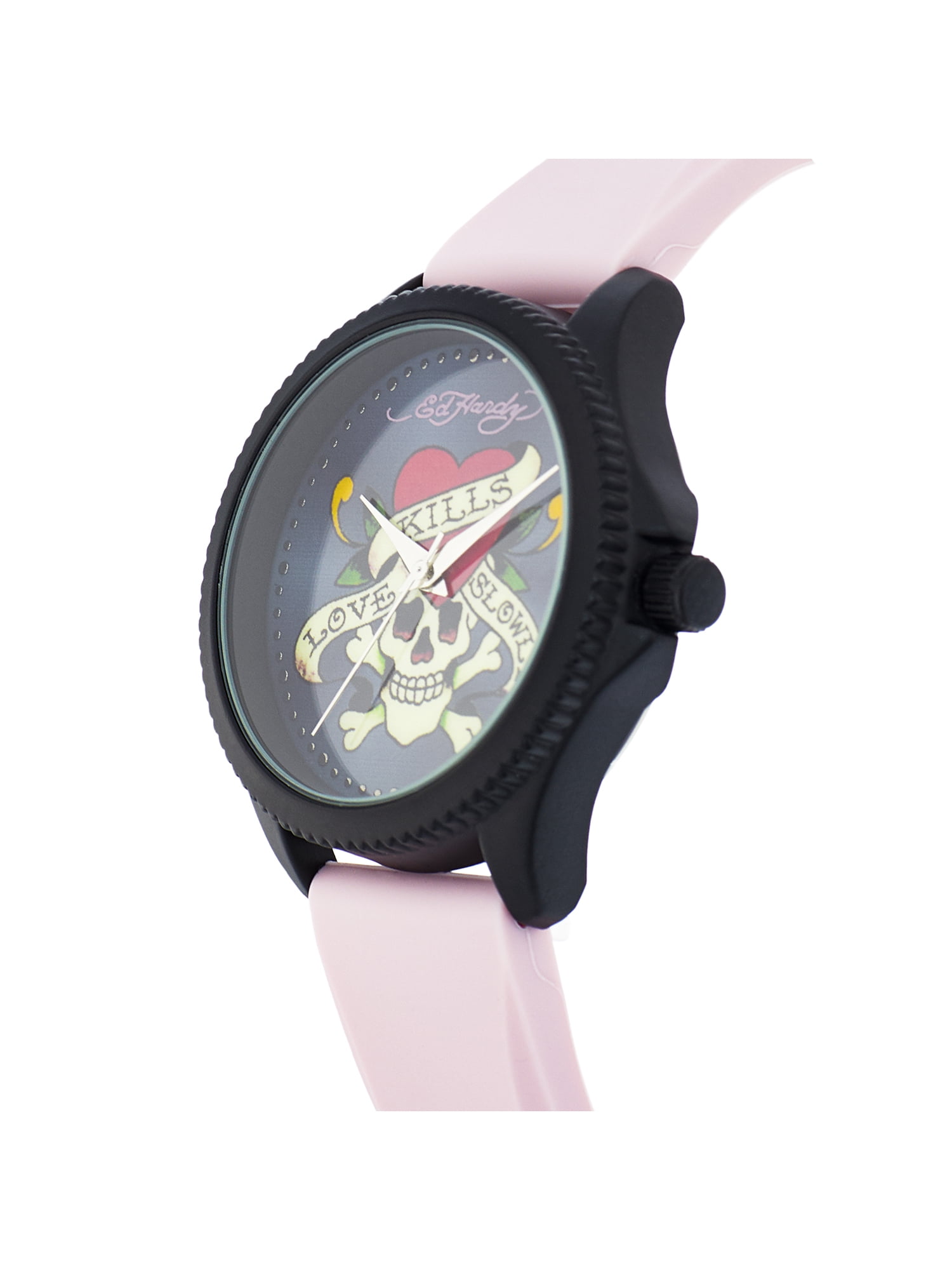 Ed Hardy Pink Strap Watch with Black Dial Brand New Ed Hardy Tiger Roar Watch - Black | Fashion Nova main image 2
