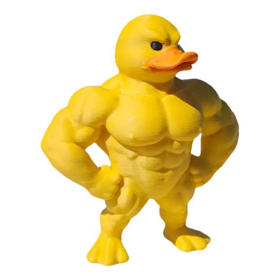 Muscle Duck Statue - 3D Desktop Decor, Cute Bookshelf Whimsical Figurine, Multifunctional Indoor/Outdoor Decoration, Fun and Quirky Home Accessory, Perfect Gift for Friends, Classmates, or Colleagues