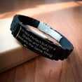 thumbnail image 2 of Amangny Inspirational Gifts for Draftees - Funny Drafter Quote Glidelock Clasp Black Stainless Steel Adjustable Silicone Gift for Father's Day from Dad's Favorite Daughter, 2 of 3
