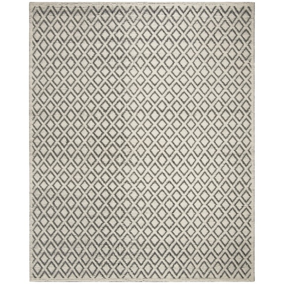 SAFAVIEH Vermont Thurstan Geometric Wool Area Rug, Ivory/Black, 6' x 9'