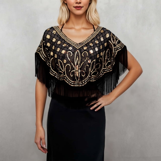 Châle à Franges Élégant pour Tenue de Soirée Formelle et Invités de Mariage Accessoire Idéal pour Robe de Soirée