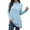 Light Blue, variant on EDFBUYKRS Womens Button Down Shirts Long Sleeve V Neck Blouse Tops with Pocket M