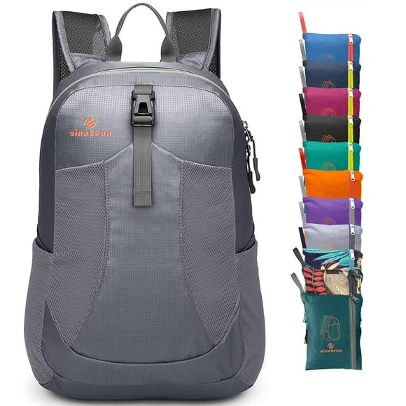 Mochila de senderismo Sinotron 22L ligera y plegable gris