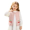 thumbnail image 6 of StSilkitty Cardigan Vest Sweater for Boys Girls Cute Embroidery Sleeveless Button down Knit Waistcoat Lightweight Casual Tops, 6 of 9