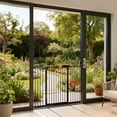 thumbnail image 3 of 29-57 Inch Dog Gate Indoor, Adjustable Pet Gates for Wide Openings, Pressure Mounted Pet Fence, No Drilling, Expandable Dog Gate for Doorways, Stairways and Hallways (Black, 29"-57" W x 30.5“H), 3 of 8