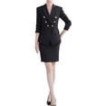 thumbnail image 1 of Yunclos Ladies Double Breasted Slimming Professional Wear Pantalones/traje de falda, 1 of 3