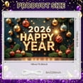 thumbnail image 2 of Gold Letter Happy Year Banner Festive Ornament 2026 New Year Display Red Gold Ball Sparkler Firework Festive Backdrop for New Year Party Holiday Celebration Indoor Decoration, 2 of 9