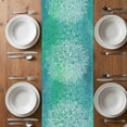 thumbnail image 6 of Turquoise Boho Table Runner - 108 Inch Long, Kitchen Dining Table Runner Dresser Scarves, Oriental Abstract Motifs Traditional Bohemian Farmhouse Decor for Coffee Tables Wedding Party Banquet, 6 of 8