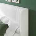 thumbnail image 3 of Allewie Queen Size Velvet Platform Bed Frame with Vertical Tufted Wingback Headboard, Easy Assembly, Under Bed Storage, No Box Spring Required, Modern Style, White, 3 of 11