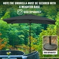 thumbnail image 4 of Wulful 6.5 ft Rectangular Outdoor Market Patio Umbrella, Gray, 4 of 6