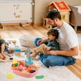 thumbnail image 3 of Kids' Interactive Electric Circulation Water Play Sink Toy Set - 16-Piece BPA-Free ABS Plastic Pretend Play Kitchen Toy with Cute Cartoon Cow Design, Leak-Proof Running Water System for Educational, 3 of 6