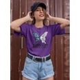 thumbnail image 2 of Butterfly Double Colored T-Shirt Women -Smartprints Designs, Female Large, 2 of 4