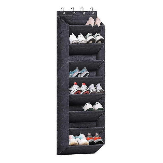 Over The Door Shoe Organizer For Closet With Largedeep Pockets, Narrow Shoe Rack For Door Hanging B