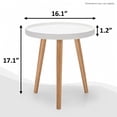 thumbnail image 2 of Demi Bonn Round Coffee Table, End Table, Round Side Sofa Coffee Table with Wooden Tray, for Living Room, Bedroom, White, 2 of 9