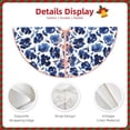 thumbnail image 3 of Rateoe Blue Ink Flowers Pattern Christmas Tree Skirt with Ties , Christmas Tree Decorations, Farmhouse Christmas Decor Xmas Holiday Decorations-48", 3 of 6