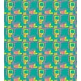 thumbnail image 3 of Ambesonne Retro Duvet Cover Set, Colorful Whimsical Shapes, King, Green Pale Fuchsia and Yellow, 3 of 3