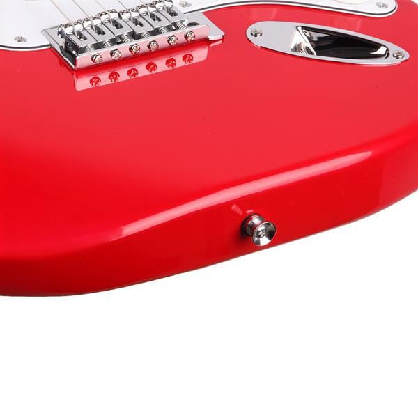 Alvantor Glarry GST 6-String Electric Guitar Basswood Body Rosewood Fingerboard 22 Frets Tremolo Red,Gig Bag Strap Pick Cable Tools
