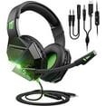 thumbnail image 1 of Mpow Gaming Headset for PS4, PC, Xbox One, Ultra Light Over Ear Headphones with Noise Cancelling Mic, PC Headset with Bass Surround, LED Light, Soft Memory Earmuffs for Laptop Mac Switch, 1 of 9
