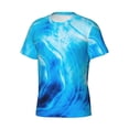 thumbnail image 3 of Yiaed Blue Shell Print Mens Short Sleeve Tight Fit T-Shirt, Crewneck Casual Tee-Small, 3 of 5