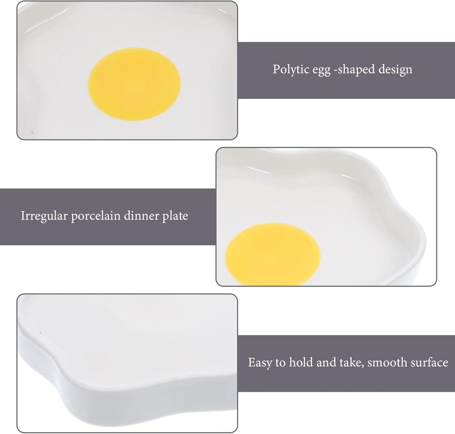 CATPAN Poached Egg Ceramic Plate Restaurant Food Plate Dessert Serving Tray Home
