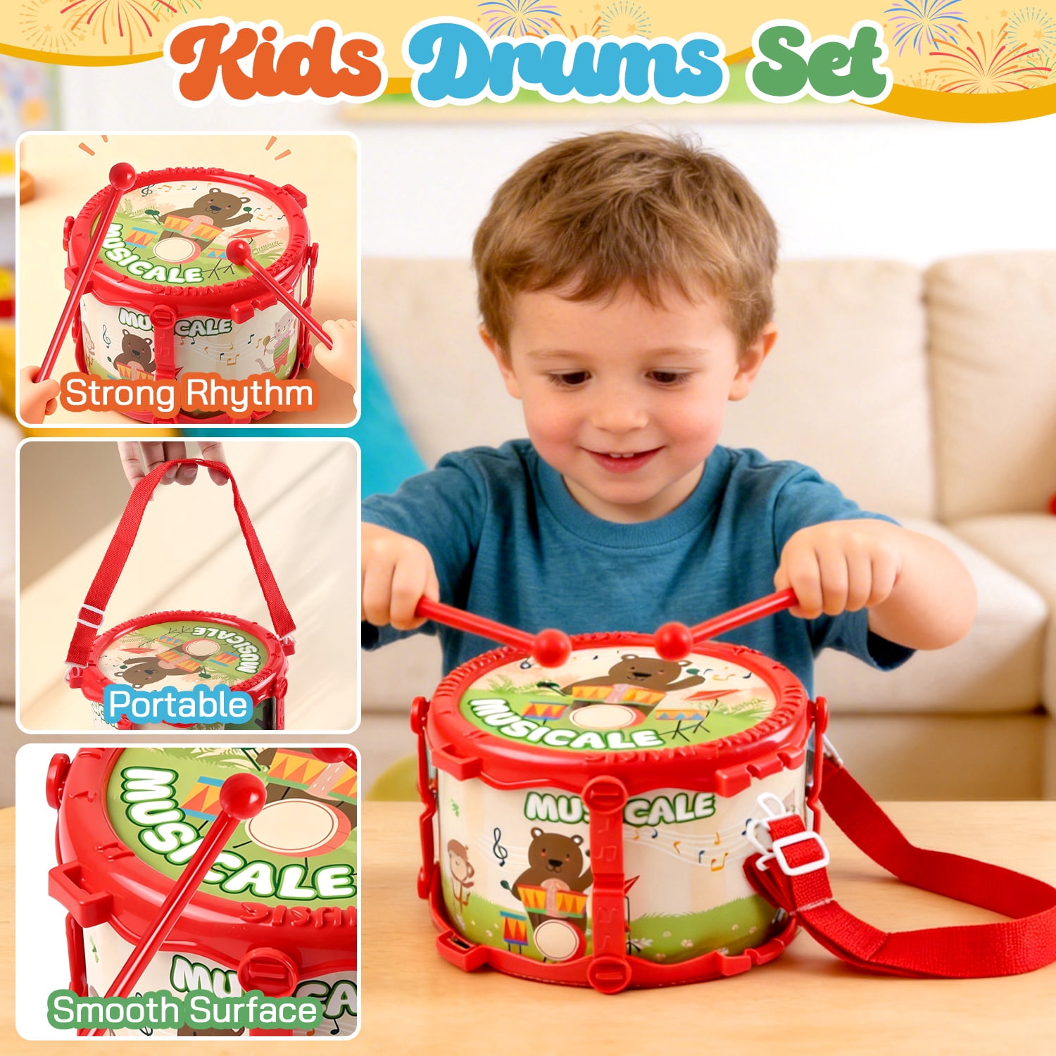 Caunedy Baby Musical Instruments Set,Montessori Toys for Toddlers 3-8,Preschool Educational Kids Gifts,Christmas Birthday Gifts for Boys Girls