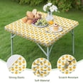 thumbnail image 4 of Yellow Lemon Fruit Repeat Beige Pattern Square Fitted Tablecloth with Elastic Edge,Square Table Cover,Washable Elastic Table Cover for Home Kitchen Party Decor 36"x36", 4 of 6