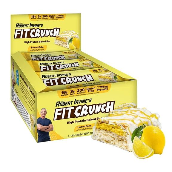 Fit Crunch Snack Size Protein Bar, Lemon Cake, 16g Protein, 9 ct