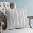 thumbnail image 4 of Pillow Covers 18x18 Set of 2, Boho Grey Throw Pillow Covers Decorative Couch Cushion Cover, Minimalist Farmhouse Striped Microfiber Soft Square Pillowcases for Bedroom Living Room Sofa, 4 of 9