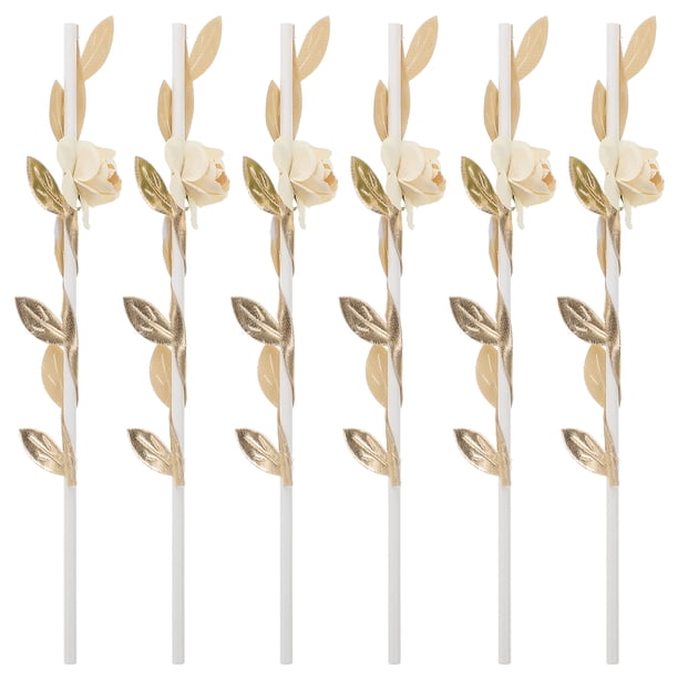 KAKOWELY 6 palillos de flores para tartas, hermosos adornos para cupcakes, decoraciones únicas para tartas.