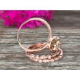 thumbnail image 3 of 3 Carat 8x6mm Oval Cut Champagne Diamond Moissanite Engagement Ring 10k Rose Gold With Art Deco Vintage Looking Matching Wedding Band, 3 of 5
