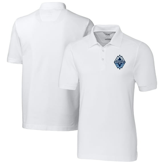 Men's-Cutter & Buck  White Vancouver Whitecaps FC Big & Tall Advantage Eco Tri-Blend Pique Polo